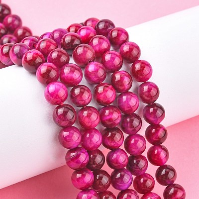 Natural Rose Tiger Eye Beads Strands G-G099-8mm-3-1