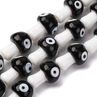 Handmade Evil Eye Lampwork Beads Strands LAMP-S069-01B-1