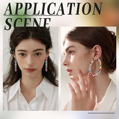 2 Pairs 304 Stainless Steel Hoop Earrings EJEW-ME0002-60-1