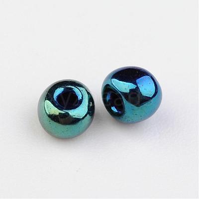 8/0 Electroplated Iris Round Glass Seed Beads X-SEED-A009-3mm-603-1
