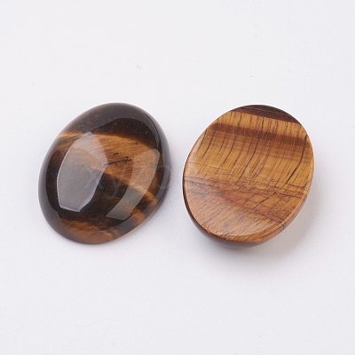 Natural Tiger Eye Flat Back Cabochons G-G741-18x25mm-01-1