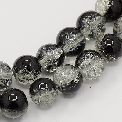Two Tone Crackle Glass Beads Strands CCG-Q002-10mm-M-1