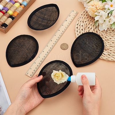 4Pcs Linen Teardrop Fascinator Hat Base for Millinery AJEW-FG0004-54B-1