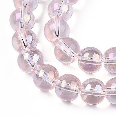 Electroplate Transparent Glass Beads Strands X-GLAA-T032-T8mm-AB10-1