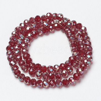 Electroplate Glass Beads Strands EGLA-A034-T4mm-J10-1