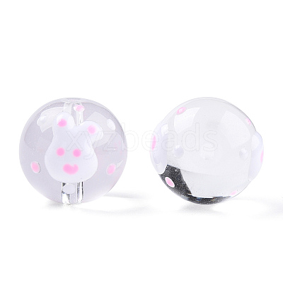 Transparent Glass with Enamel Beads LAMP-T011-28B-1