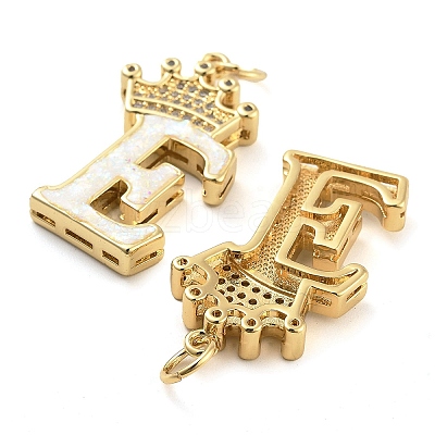 Brass Micro Pave Clear Cubic Zirconia Pendants KK-G498-01E-02-1