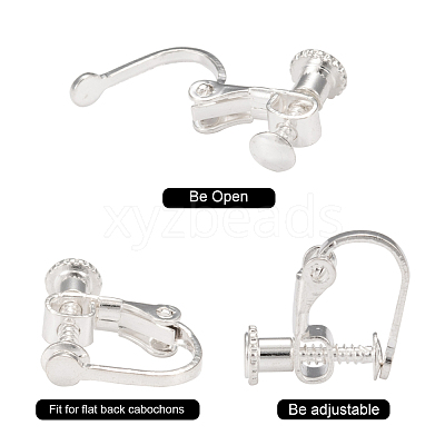 Brass Screw On Clip-on Earring Findings KK-L164-02S-1