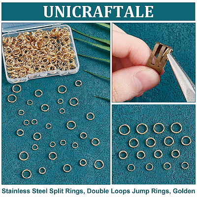 320Pcs 4 Styles 304 Stainless Steel Split Rings STAS-UN0060-30-1