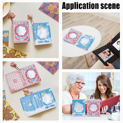 2 Books 2 Styles 3 Inch PVC Mini Photo Album with Flower Window AJEW-CP0005-37-1