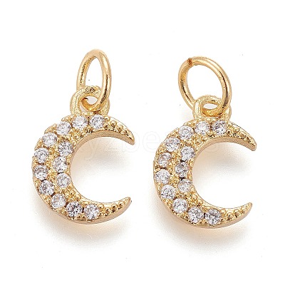 Brass Micro Pave Clear Cubic Zirconia Charms LS-ZIRC-Z005-01A-1