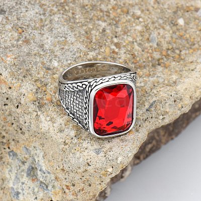 304 Stainless Steel with Cubic Zirconia Finger Rings for Men FS-WG67565-19-1