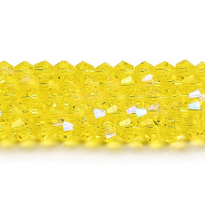 Transparent Electroplate Glass Beads Strands GLAA-F029-3mm-D21-1
