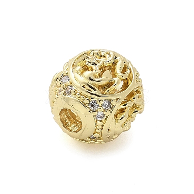Brass Micro Pave Cubic Zirconia Beads KK-Z095-04G-03-1