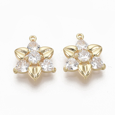 Brass Clear Cubic Zirconia Links X-ZIRC-Q021-040G-NF-1