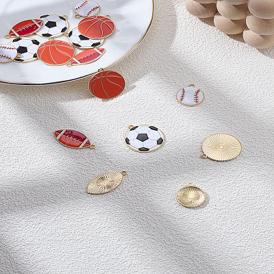 16Pcs 4 Styles Alloy Enamel Pendants ENAM-LP0001-20-1