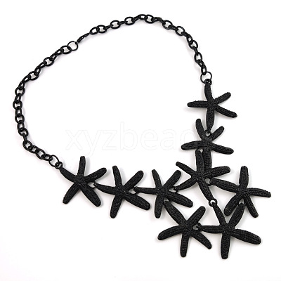 Starfish Alloy Statement Bib Necklaces FS-WG21AED-01-1