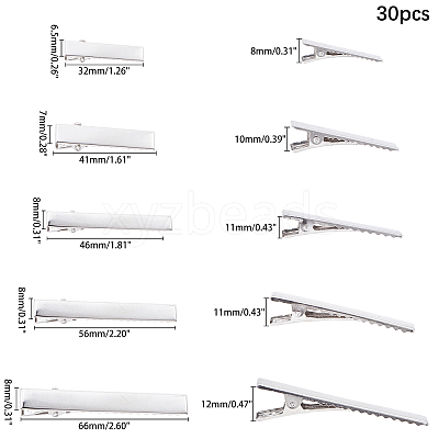 Iron Alligator Hair Clip Findings IFIN-PH0024-38P-1