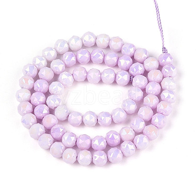 Anti-Tarnish Electroplate Glass Beads Strands X-GLAA-N010-6mm-04-1