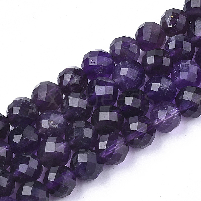 Natural Amethyst Beads Strands X-G-S345-6mm-010-1