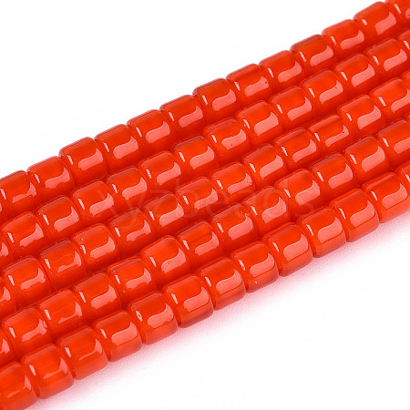 Opaque Solid Color Glass Beads Strands GLAA-N065-4x4mm-C04-1