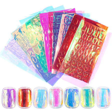 Aurora Laser Glass Paper Nail Art Stickers Decals MRMJ-WH20003-08-1