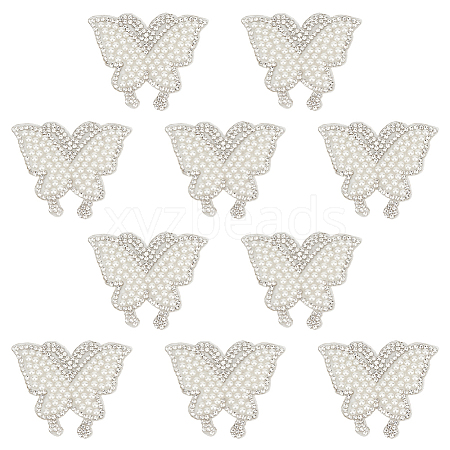 10Pcs Butterfly Hotfix Rhinestone Iron on/Sew On Patches PATC-DR0001-04B-1