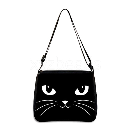 Cat Polyester Shoulder Bags PW-WG04021-14-1