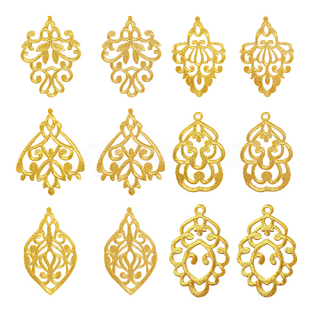 12Pcs 6 Styles Polyester Embroidery Ornament Accessories PATC-GA0001-30-1