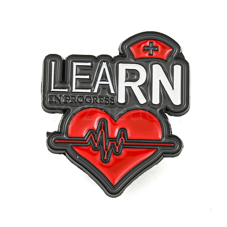 Learn Heart Alloy Badges JEWB-M041-02T-1