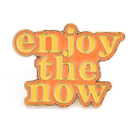 Word Enjoy The Now Enamel Pins JEWB-G279-03G-1