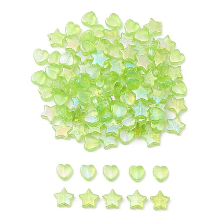 100Pcs 2 Style Eco-Friendly Transparent Acrylic Beads TACR-YW0001-86E-1