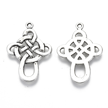 Chinese Knot Tibetan Style Pendants TIBEP-A5642-AS-RS-1