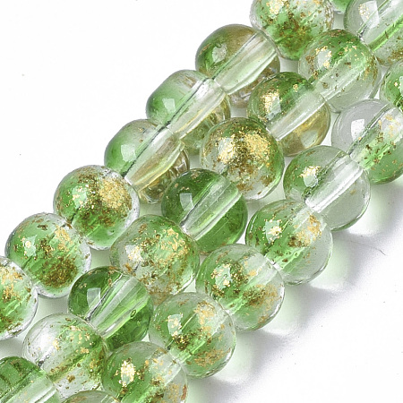 Transparent Spray Painted Glass Bead Strands GLAA-N035-03A-B02-1