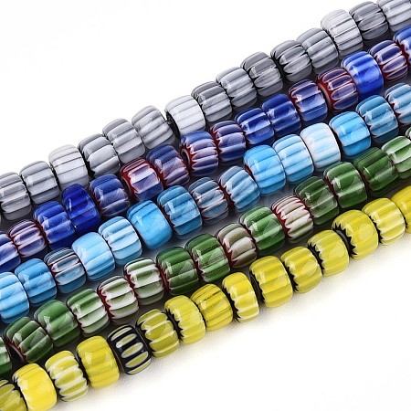 Handmade Millefiori Glass Chevron Beads Strands LAMP-T021-27A-M-1
