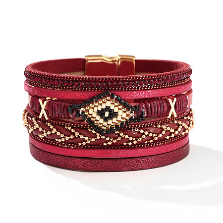 PU Leather Multi-strand Bracelets WGDA32D-02-1