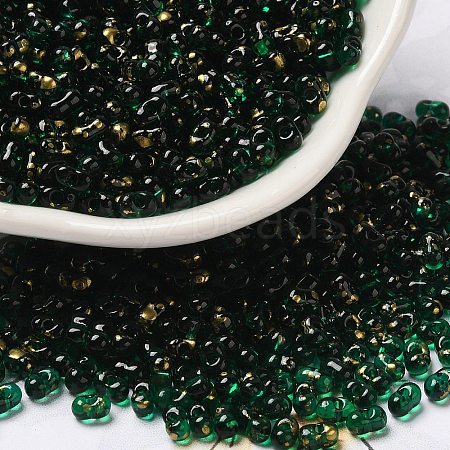 Spray Painted Glass Seed Beads SEED-F005-10A-02-1