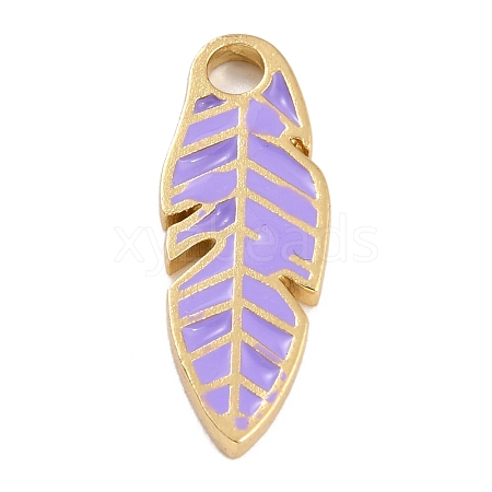 Golden Plated Brass Enamel Pendants KK-P197-15G-G-1