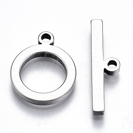 201 Stainless Steel Toggle Clasps X-STAS-Q241-008P-NF-1