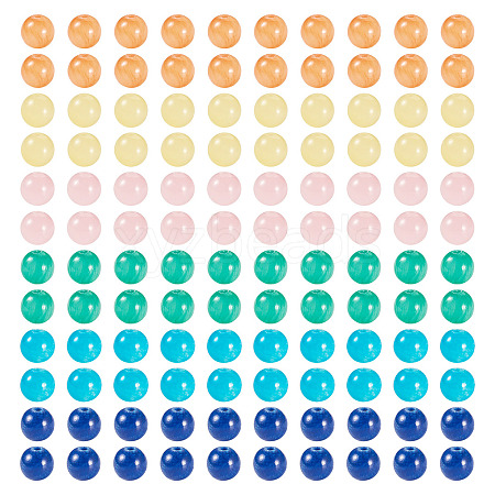 96Pcs 6 Colors Natural Mashan Jade Round Beads G-TA0002-36-1