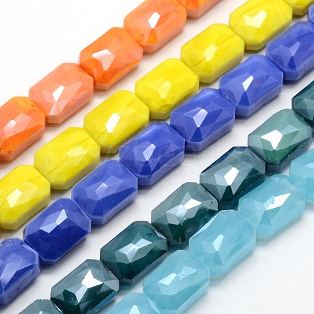 Electroplate Glass Beads Strands EGLA-J108-10x14mm-M-1