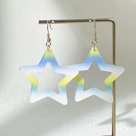 Alloy Acrylic Star Dangle Earrings for Women WG7A8ED-01-1