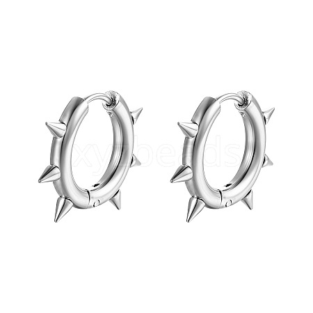 Stainless Steel Hoop Earrings PW-WGCB245-02-1