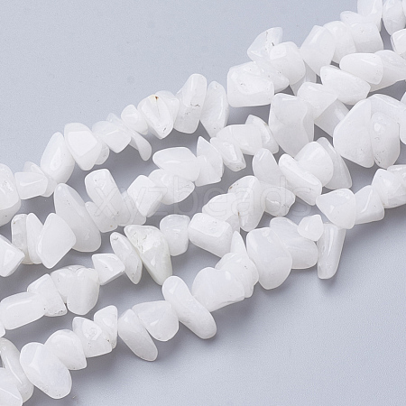 Natural White Jade Gemstone Beads Strands G-S280-19-1
