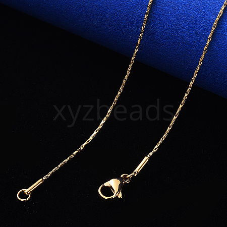 PVD Vacuum Plating 304 Stainless Steel Coreana Chain Necklace NJEW-S420-006D-G-1