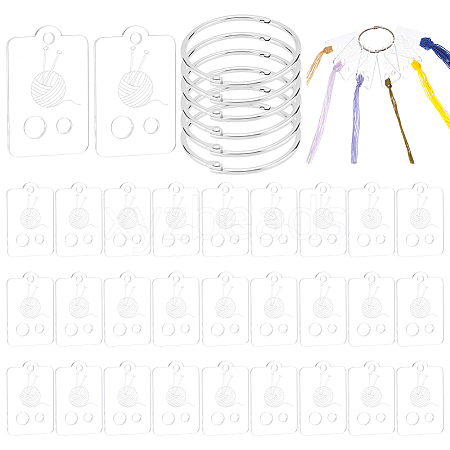 30Pcs Acrylic Thread Winding Boards TOOL-PH0001-79A-1