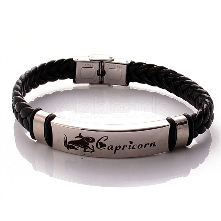 Braided Leather Cord Bracelets PW-WG99416-10-1