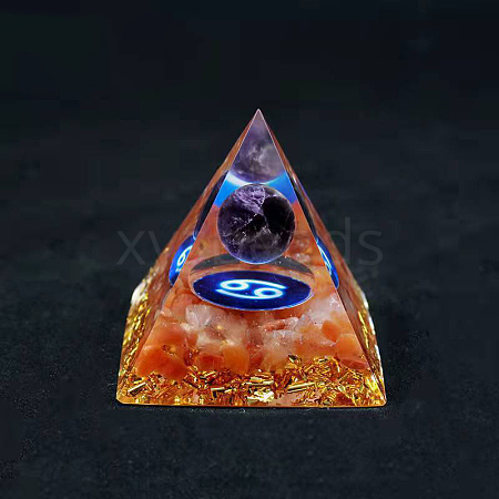 Resin Orgonite Pyramid Home Display Decorations G-PW0004-57D-1