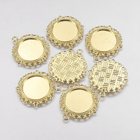 Zinc Alloy Pendant Settings for Cabochon & Rhinestone LS-PALLOY-A15290-G-NR-1