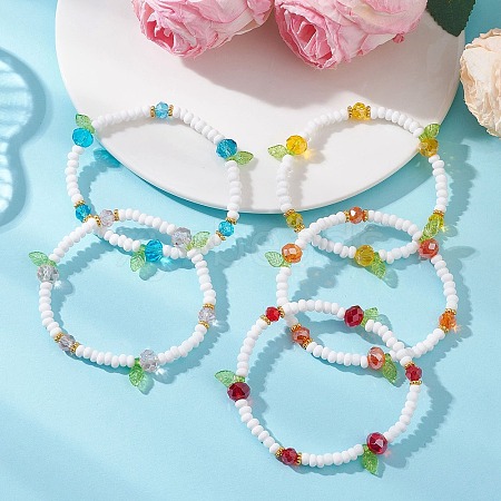 Transparent Acrylic Charm Bracelets BJEW-MZ00335-1